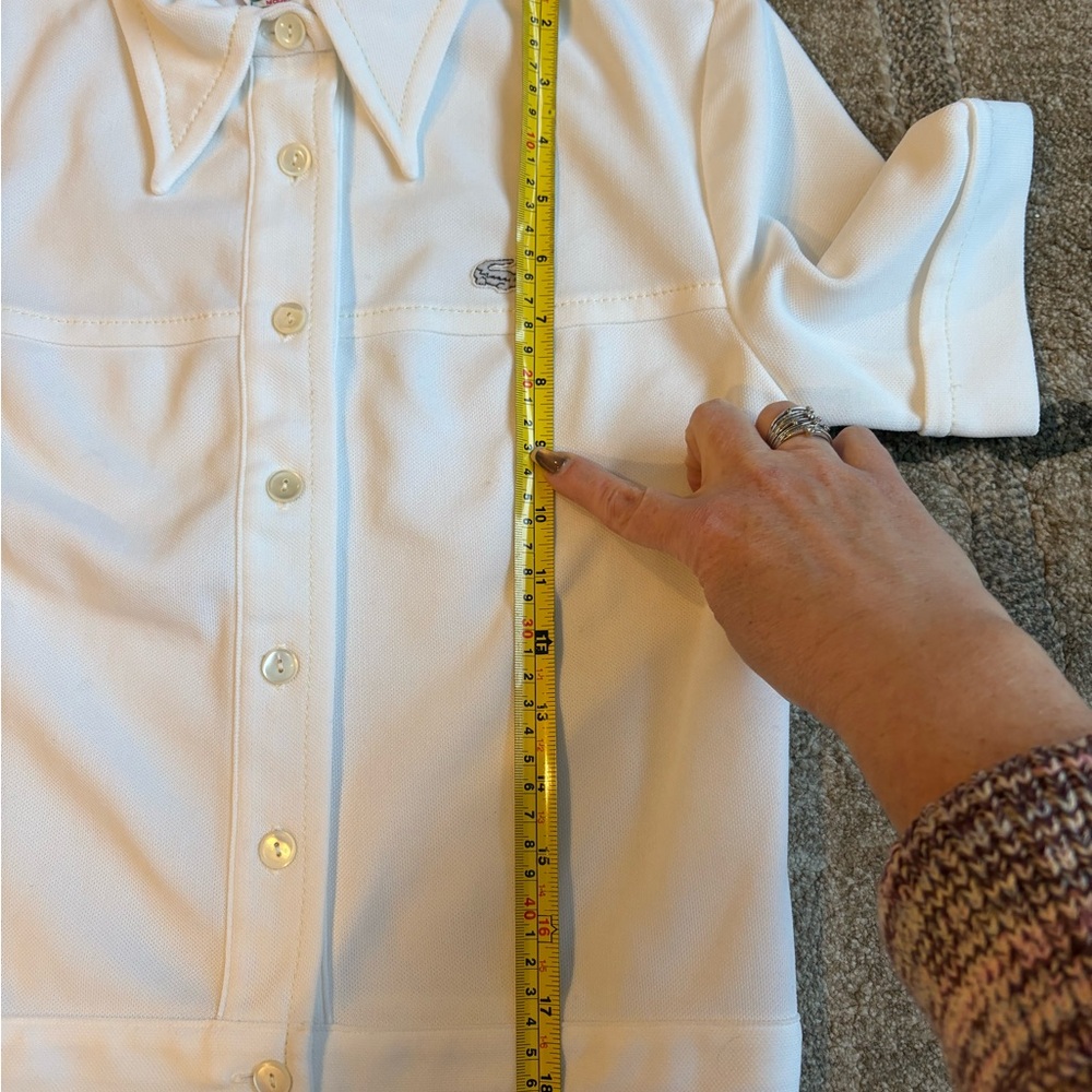 Vintage Lacoste white polo shirt size 40 EU / large gray crocodile - Picture 12 of 13